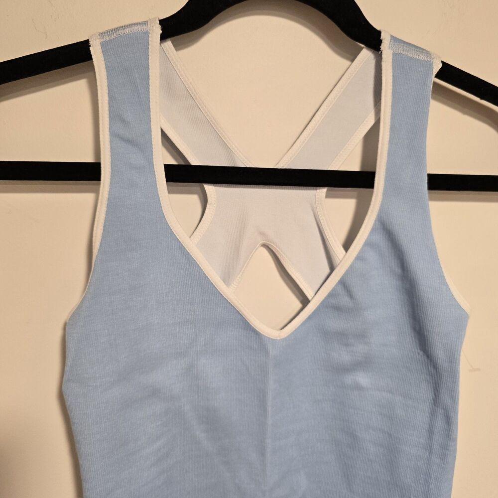 Free People FP Movement Power Play Bodysuit Baby Blue Size M/L Athletic Sporty - Picture 6 of 13